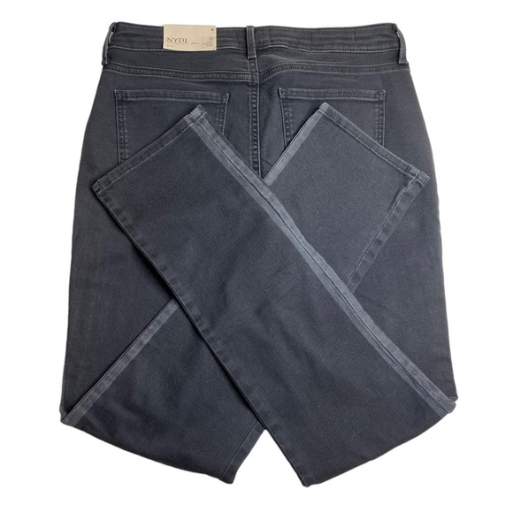 NYDJ Sheri Slim Side Stripe Jeans Black & Grey Size 4 New - Picture 4 of 9